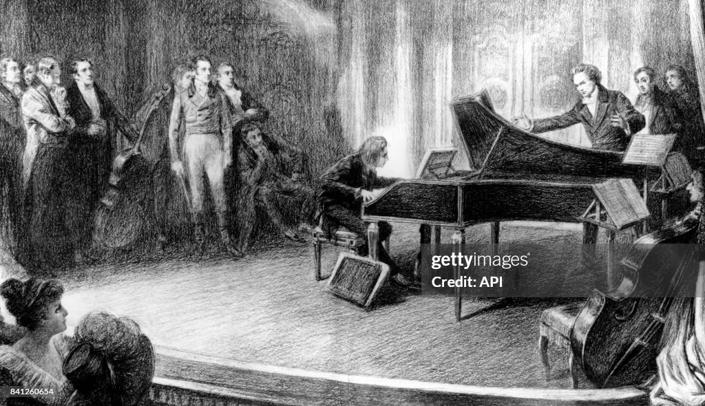 Franz Liszt jouant du piano