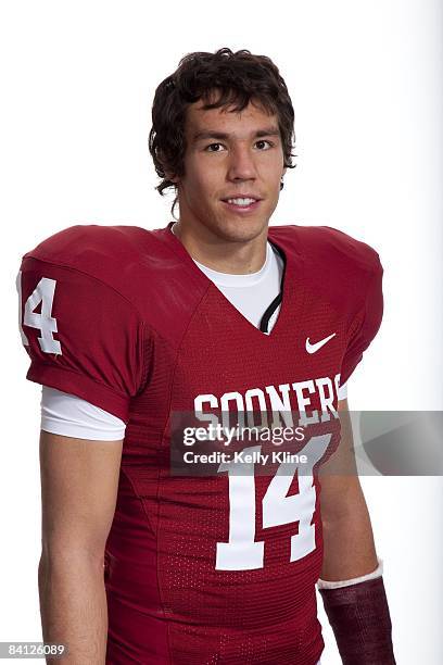 Heisman Trophy winner Sam Bradford from the University of Oklahoma poses during a portrait session on December 15, 2008 in New York City. NOTE TO...