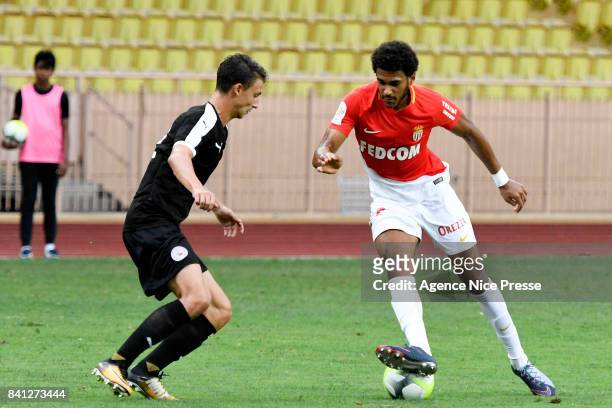 Jordi Mboula of Monaco during the friendly match between As Monaco and Nimes Olympique at Stade Louis II on August 31, 2017 in Monaco, Monaco.