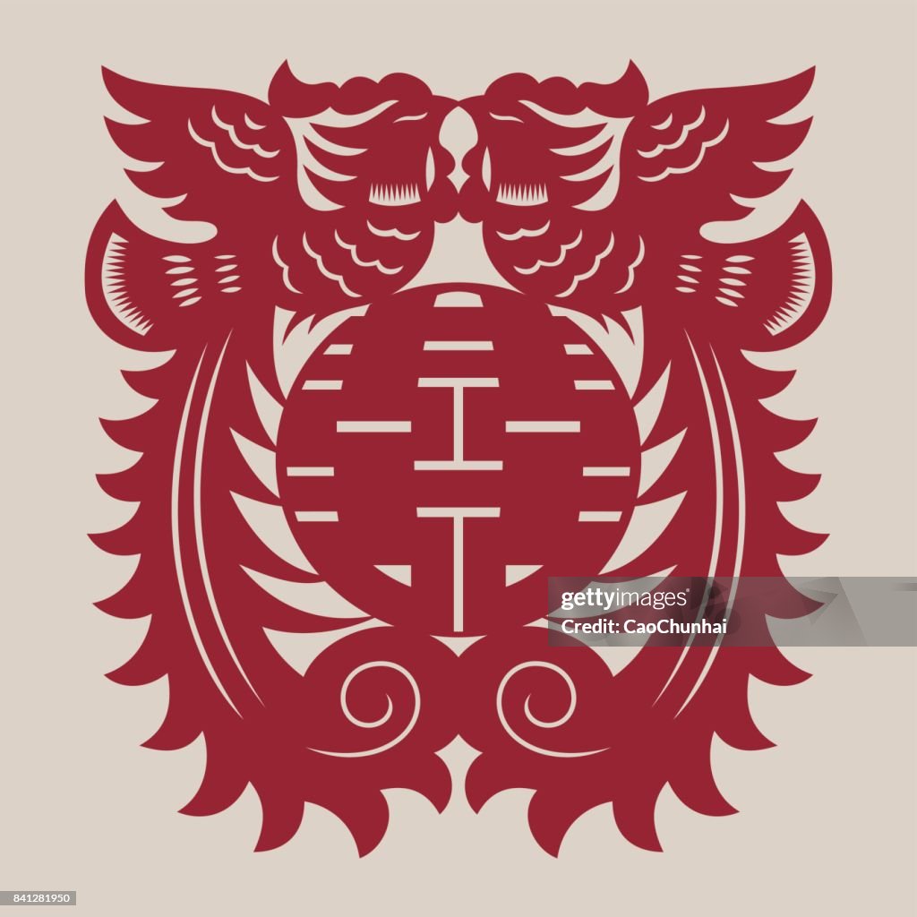 Double Happiness(Chinese traditional paper-cut art)-5