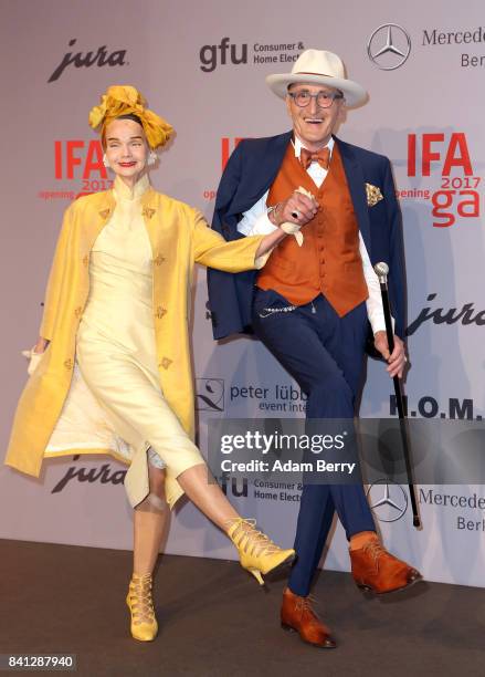 Britt Kanja and Guenther Krabbenhoeft arrive for the IFA 2017 opening gala on August 31, 2017 in Berlin, Germany.