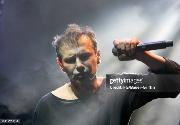 Singer Svatoslav Vakarachuk of the band Okean Enzy performs at the Avalon, Hollywood on March 13, 2017 in Los Angeles, California.