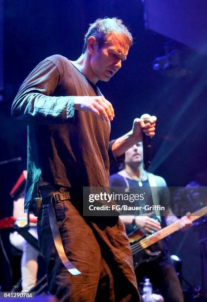 Singer Svatoslav Vakarachuk of the band Okean Enzy performs at the Avalon, Hollywood on March 13, 2017 in Los Angeles, California.