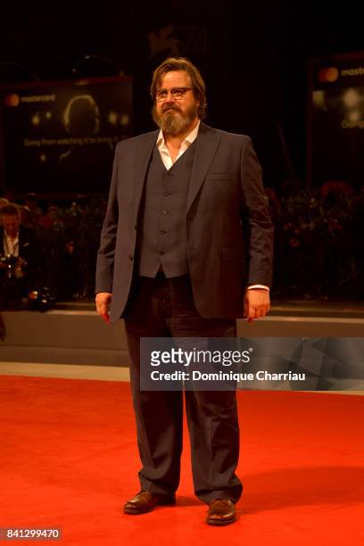 Giuseppe Battiston from the movie 'L'Ordine Delle Cose' walks the red carpet ahead of the 'The Insult' screening during the 74th Venice Film Festival...