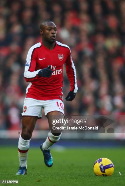 William Gallas of Arsenal runs with the ball during the Barclays Premier League match between Arsenal and Portsmouth at the Emirates Stadium on...