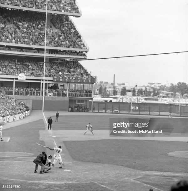 Shea Stadium : Donn Clendenon, 1st baseman for the NY Mets hits a home run in Game 5 of the World Series against the Baltimore Orioles. Donn would...