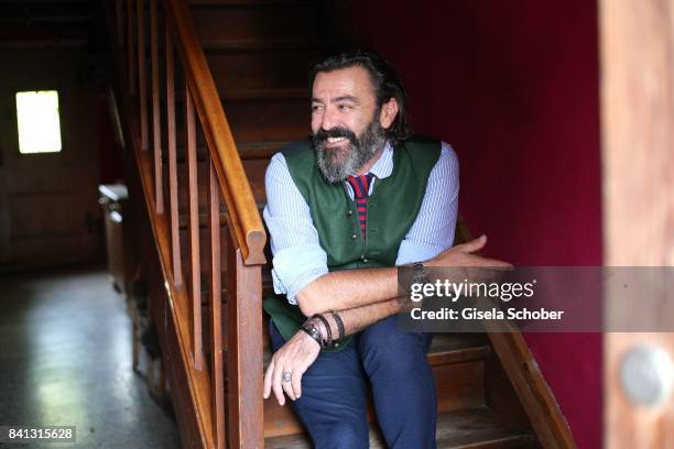 Artist Mauro Bergonzoli during a photo session in his private "Country Atelier" on August 30, 2017 in Kirchheim near Augsburg, Germany.