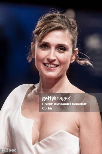 Julie Gayet walks the red carpet ahead of the 'The Insult' screening during the 74th Venice Film Festival at Sala Grande on August 31, 2017 in...