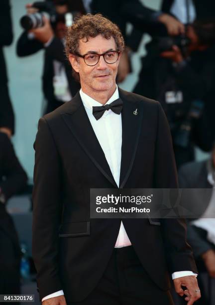 Francesco Patierno walks the red carpet ahead of the 'The Shape Of Water' screening during the 74th Venice Film Festival in Venice, Italy, on August...