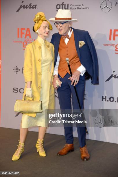 Britt Kanja and Guenther Krabbenhoeft attend the IFA 2017 opening gala on August 31, 2017 in Berlin, Germany.