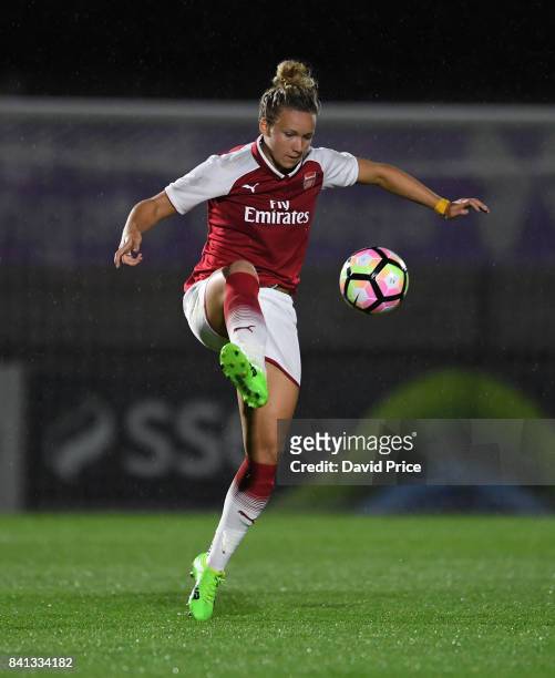 Josephine Henning of Arsenal during the match between Arsenal Women and Everton Ladies at Meadow Park on August 31, 2017 in Borehamwood, England.