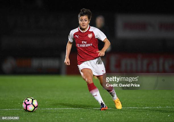 Jemma Rose of Arsenal during the match between Arsenal Women and Everton Ladies at Meadow Park on August 31, 2017 in Borehamwood, England.