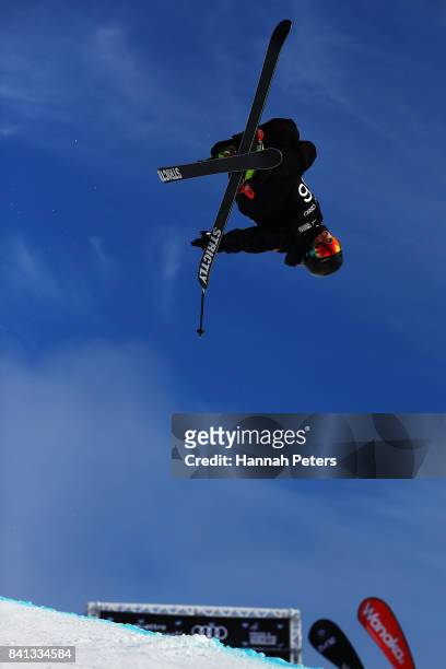 Yu Yoneya of Japan competes during the Winter Games NZ FIS Freestyle Skiing World Cup Halfpipe Finals at Cardrona Alpine Resort on September 1, 2017...