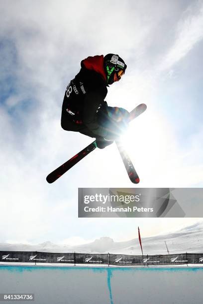 Brendan MacKay of Canada comeptes during the Winter Games NZ FIS Freestyle Skiing World Cup Halfpipe Finals at Cardrona Alpine Resort on September 1,...