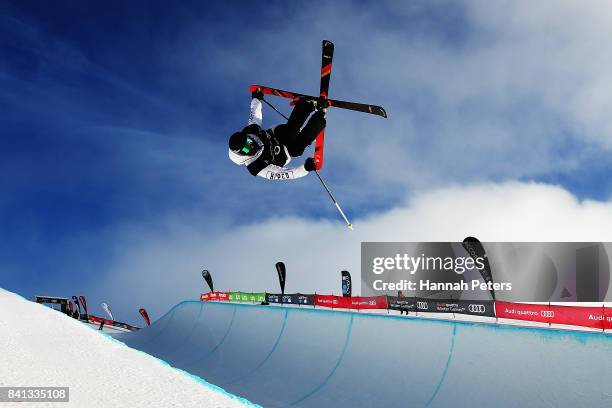 Kang-Bok Lee of Korea competes during the Winter Games NZ FIS Freestyle Skiing World Cup Halfpipe Finals at Cardrona Alpine Resort on September 1,...