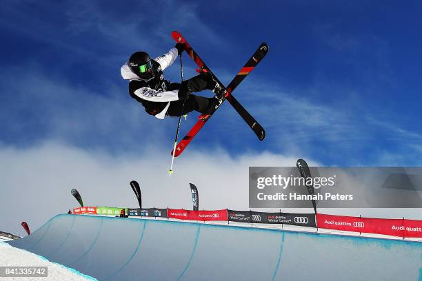 Kang-Bok Lee of Korea competes during the Winter Games NZ FIS Freestyle Skiing World Cup Halfpipe Finals at Cardrona Alpine Resort on September 1,...