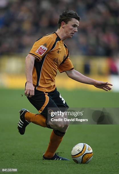 Kevin Foley of Wolves runs with the ball during the Coca-Cola Championship match between Wolverhampton Wanderers and Sheffield United at Molineux...