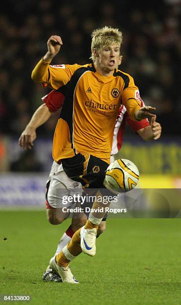 Andy Keogh of Wolves pictured during the Coca-Cola Championship match between Wolverhampton Wanderers and Sheffield United at Molineux Stadium on...