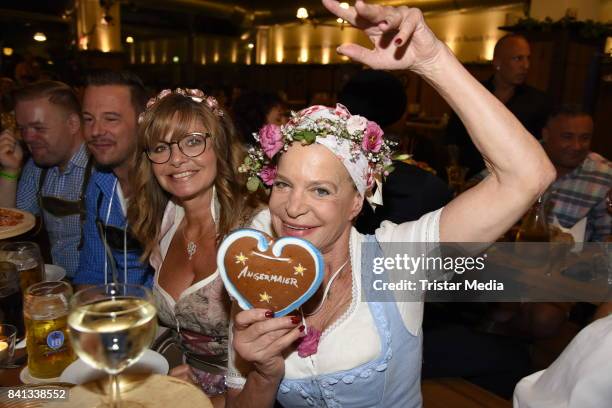 Maren Gilzer and Barbara Engel during the Angermaier Trachten-Nacht at Hofbraeuhaus on August 31, 2017 in Berlin, Germany.