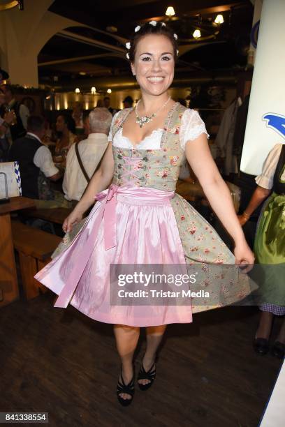 Sarah Tkotsch during the Angermaier Trachten-Nacht at Hofbraeuhaus on August 31, 2017 in Berlin, Germany.