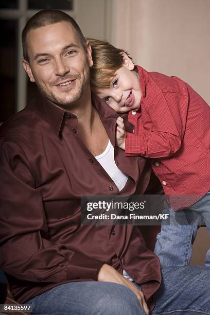 Kevin Federline at home with son Sean on November 29, 2008 in Los Angeles, California. Make-Up Artist Noseph Trinh/MMK Management.