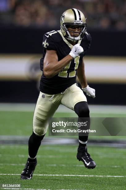 Corey Fuller of the New Orleans Saints against the Baltimore Ravens at Mercedes-Benz Superdome on August 31, 2017 in New Orleans, Louisiana.