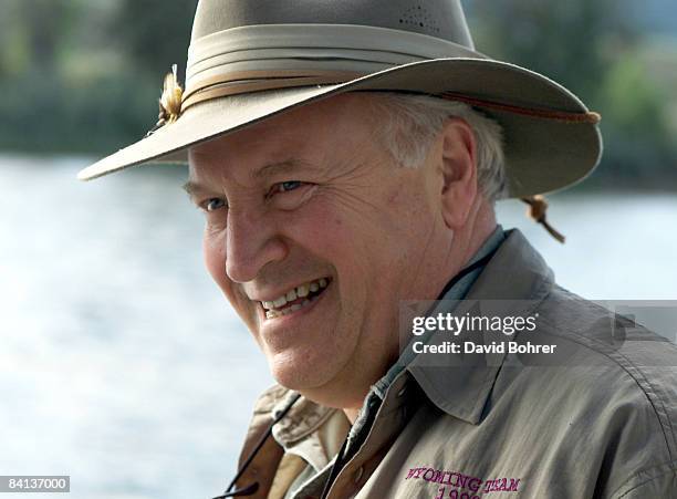 Vice President Dick Cheney spends the day fly fishing