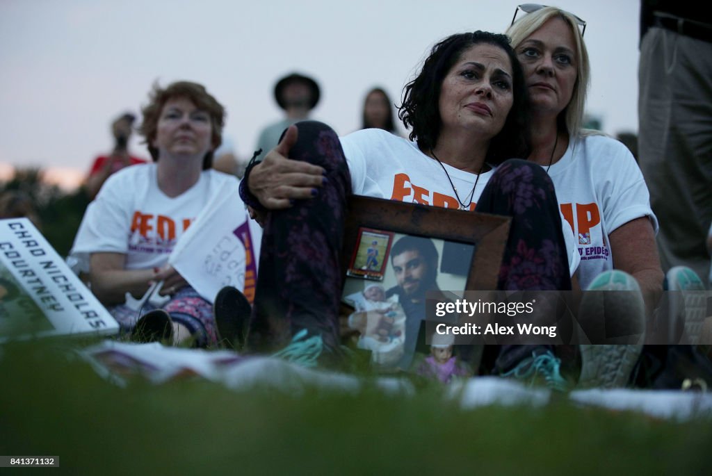 Activists Hold Candlelight Vigil And March For Opioid Awareness In Washington