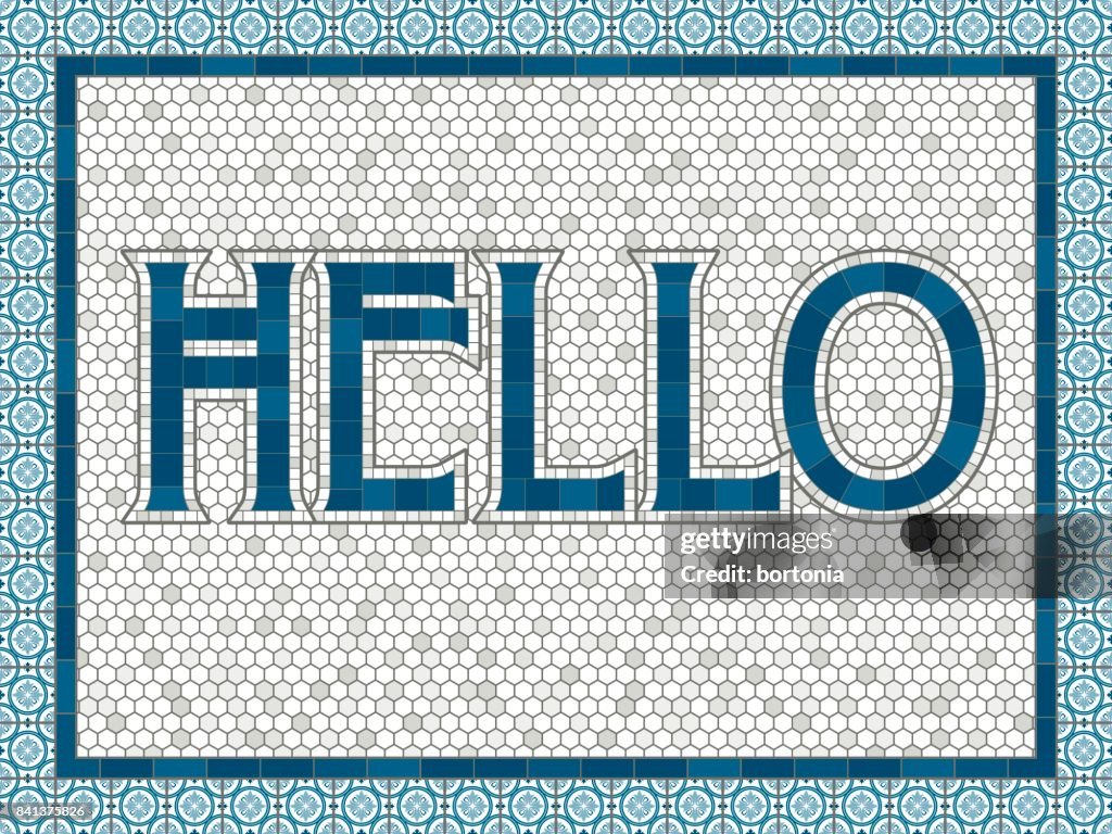 Vintage Mosaic Tile Hello Message High-Res Vector Graphic - Getty Images