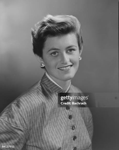 Close-up portrait of Jean Kennedy , the youngest daughter of Joseph and Rose Kennedy, 1952. Boston, Massachussetts.