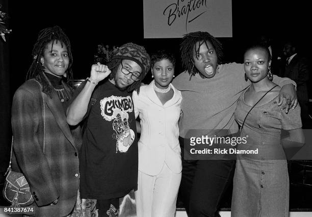 Singer/Songwriter Toni Braxton with 1993 Grammy Best Rap Performance by a Duo or Group, Arrested Development during LaFace Records Toni Braxton...