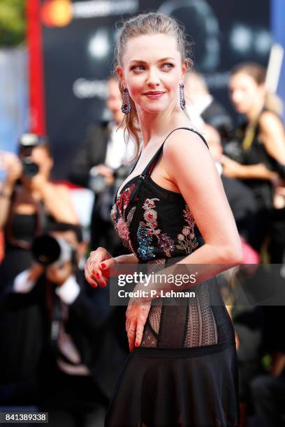 Amanda Seyfried and Ethan Hawke attend the 'First Reformed' premiere during the 74th Venice Film Festival on August 31, 2017 in Venice, Italy....