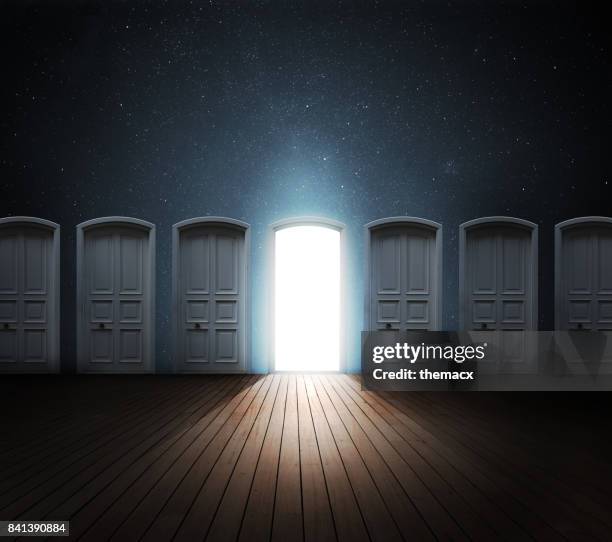 door opened light - open door imagens e fotografias de stock