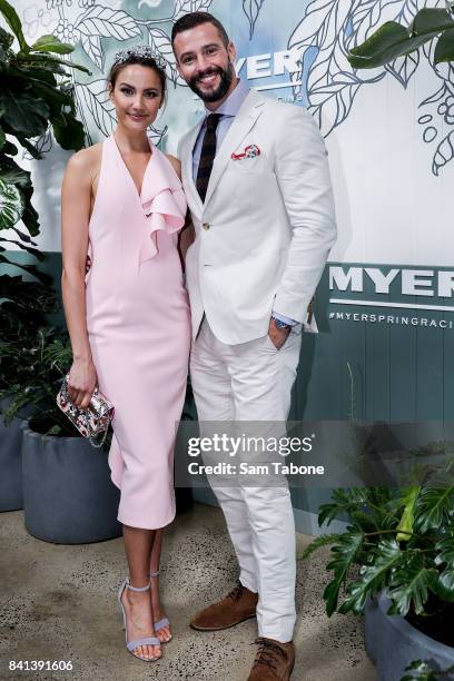 Rachael Finch and Kris Smith during the Myer Spring Racing 2017 Collections Launch on September 1, 2017 in Melbourne, Australia.