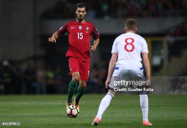 Portugal's midfielder Andre Gomes in action during the FIFA 2018 World Cup Qualifier match between Portugal and Faroe Islands at Estadio do Bessa on...