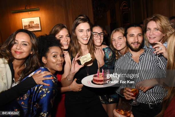 Hejer Anane, Morgane Polanski, Marie, DJ Astrid, Amelie Seigner and guests attend the 'Garden Party So British' at Jardin L' Experience on August 31,...