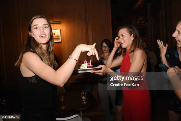 Actresses Gaia Weiss and Morgane Polanski attend the 'Garden Party So British' at Jardin L' Experience on August 31, 2017 in Paris, France.