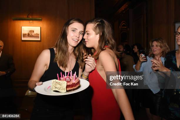 Actresses Gaia Weiss and Morgane Polanski attend the 'Garden Party So British' at Jardin L' Experience on August 31, 2017 in Paris, France.