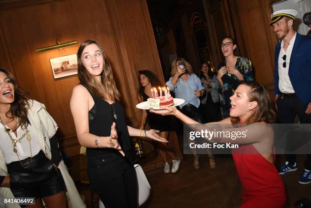 Actresses Gaia Weiss and Morgane Polanski attend the 'Garden Party So British' at Jardin L' Experience on August 31, 2017 in Paris, France.