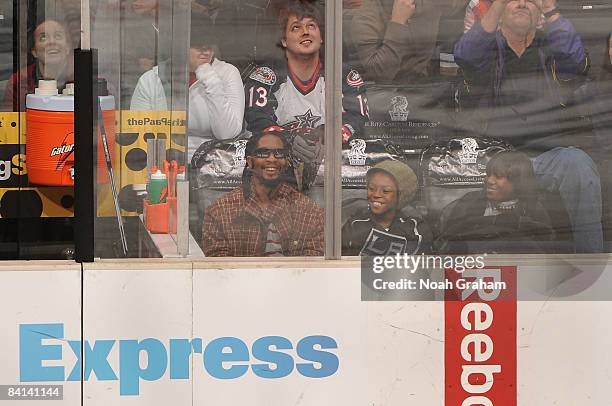 Singer Lil' Jon attends the NHL game between the Columbus Blue Jackets and the Los Angeles Kings on December 29, 2008 at Staples Center in Los...