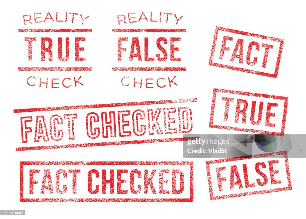 Factcheck False Pic Fact Reality Check True False Rubber Stamps High-Res Vector Graphic ...