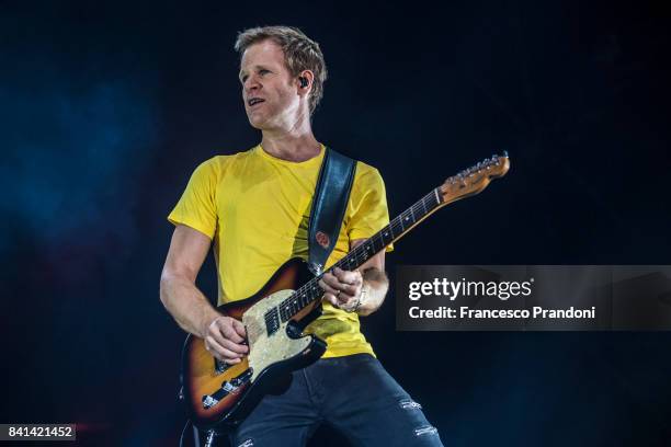 Dom Brown of Duran Duran performs on stage on August 31, 2017 in Treviso, Italy.