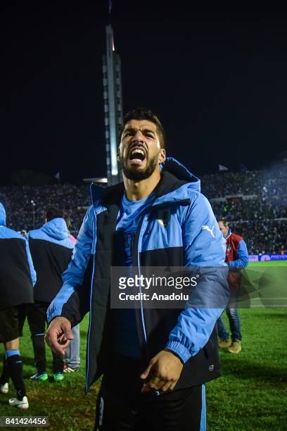Luis Suarez of Uruguay is seen during the 2018 FIFA World Cup qualifying match between Uruguay and Argentina at the Centenario Stadium in Montevideo,...