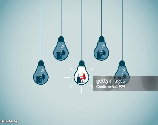working - focused work stock illustrations