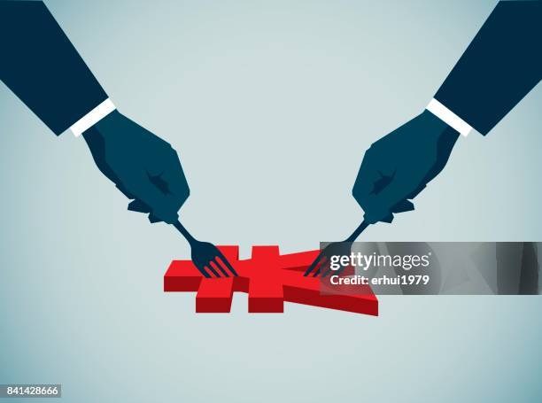 shareholder - holding fork stock illustrations