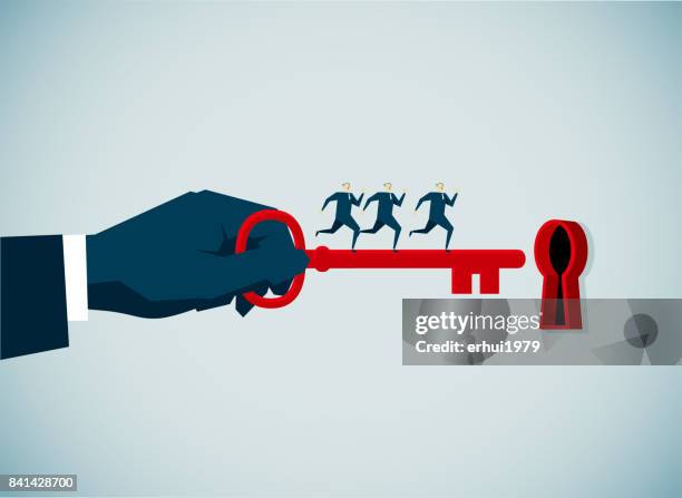 solution - picking up keys stock illustrations