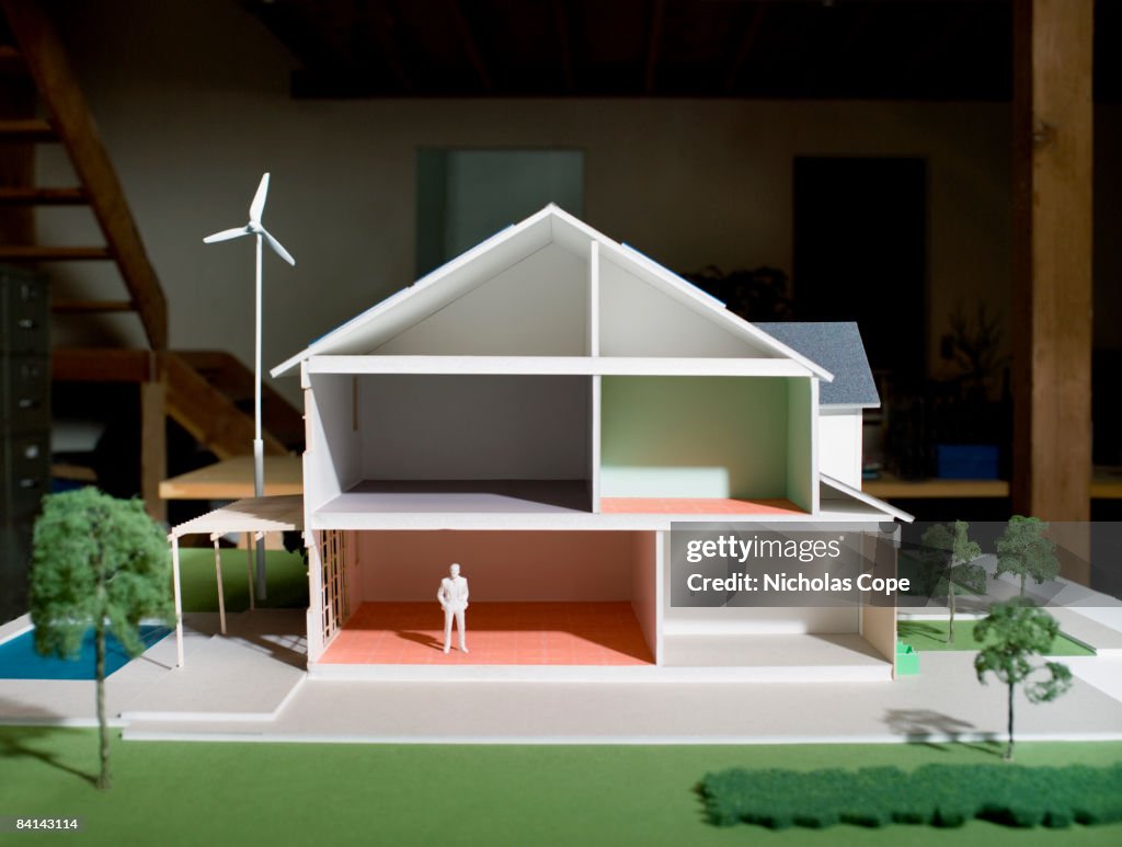 Cut away side view of architectural model