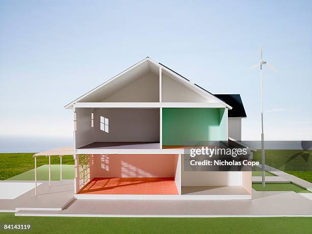 cut away view of architectural model. - doorsnede stockfoto's en -beelden