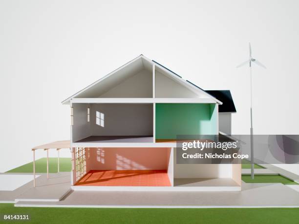 cut away view of architectural model.  - house cross section stock pictures, royalty-free photos & images