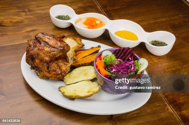 traditional chancho al cilindro peruvian food - chancho ストックフォトと画像